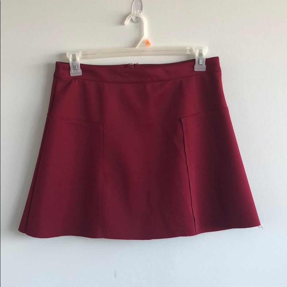 Burgundy Skater Skirt